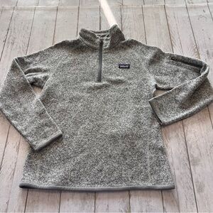Patagonia Girls' Better Sweater 1/4-Zip SzL 12 "Birch White"